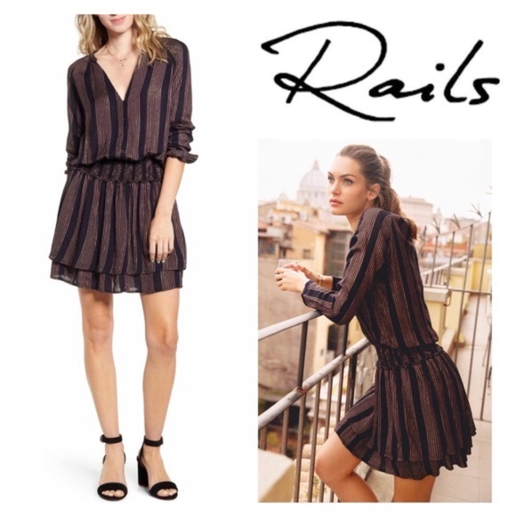 Rails Dresses & Skirts - NEW Rails Jasmine Dress in Midas Strip SIZE SMALL LIGHTWEIGHT SOFT V NECK NWT